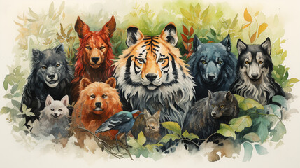 animals in the woods