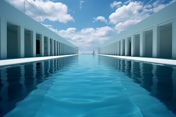 Endless swimming pool. Generative AI