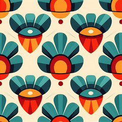 seamless pattern with flowers, this design was generated by an artificial intelligence	