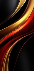 Abstract dynamic wave background for business, black orange gold color, modern and trendy flowing wave backdrop wallpaper