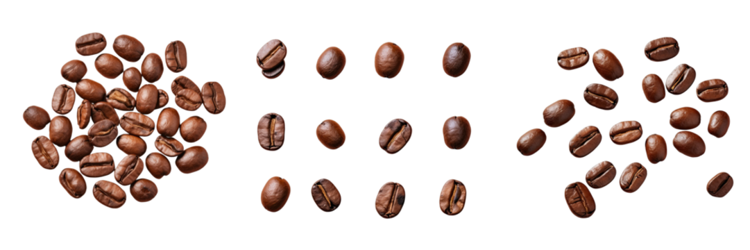 Png Set Coffee beans are on a transparent background