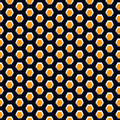 Paint brush hexagons. Hand drawn honeycombs background. Hexahedrons wallpaper. Hives motif. Geometric backdrop. Ethnic digital paper. Web designing. Textile print. Seamless pattern.