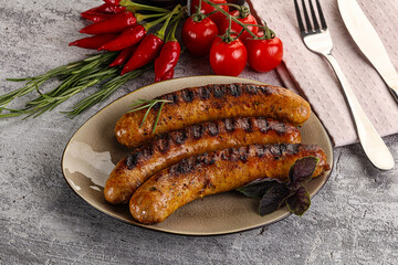 Grilled meat sausages with spices