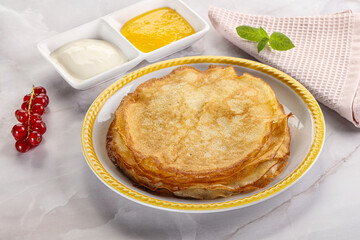 Sweet homemade thick baked pancakes