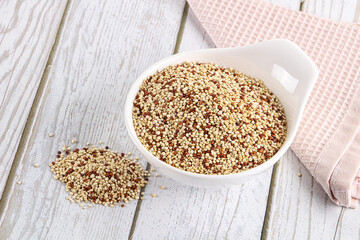Raw dry quinoa cereal grain