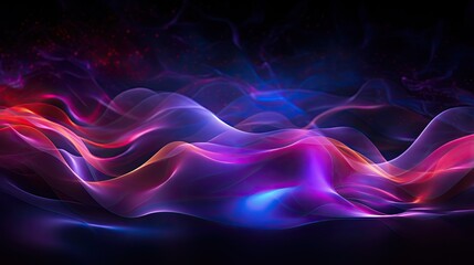 Fototapeta premium A display of vibrant patterns of energy flows of various colors against a dark background.