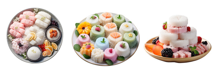 Png Set Snow White Rice Cake a type of Korean food transparent background