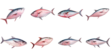 Png Set Fresh tuna fish on a transparent background