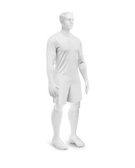 A Blank image of Men's Full Soccer Goalkeeper Mockup - Crew Neck - Half Side isolated on a white background