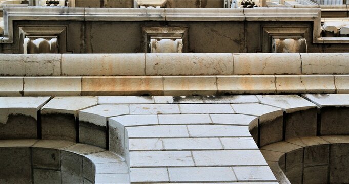 Architectural concrete designs on a heritage building