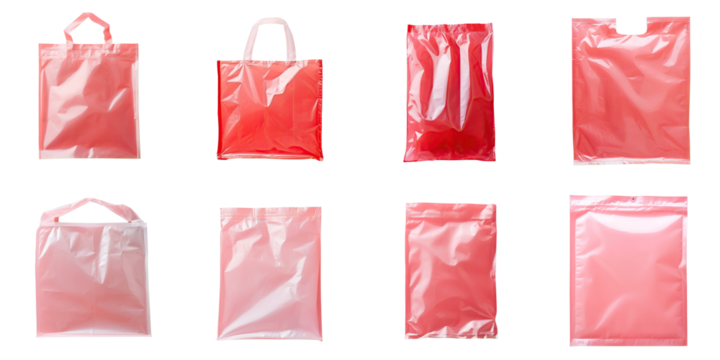 Png Set Text space available on background with gray and clear red bag transparent background
