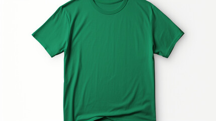 green t shirt on white background