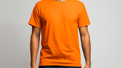 orange t shirt Mockup template for design print