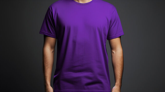 Purple T Shirt For Design T-shirt Template Mockup Template