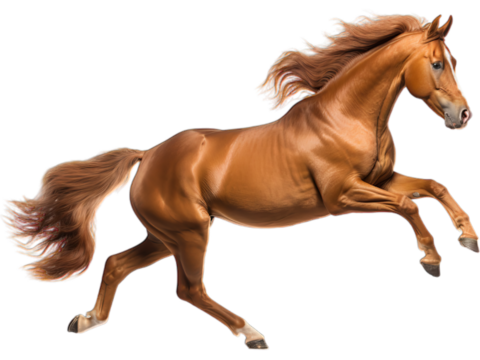 No Background: Quarter Horse Rearing Up