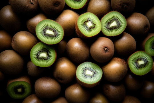 Ripe and fresh kiwi, healthy fruit background