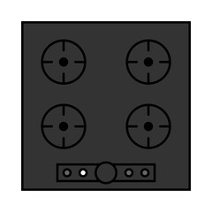 Fototapeta premium Stove Top view vector illustration design