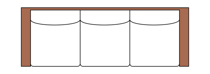 Sofa 3 seater Top view vector illustration design