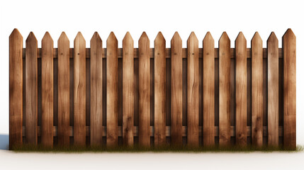 wooden fence white background
