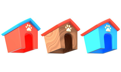 PNG 3d Icon Pet Life, dog house, cartoon style