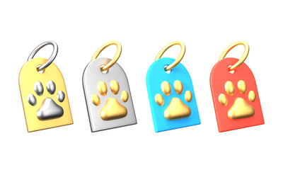 PNG 3d Icon Pet Life, dog collar pendant, cartoon style