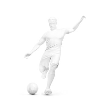A Bank image of Men's Full Soccer Kit in Action Mockup - Open Stub - Front View isolated on a white background