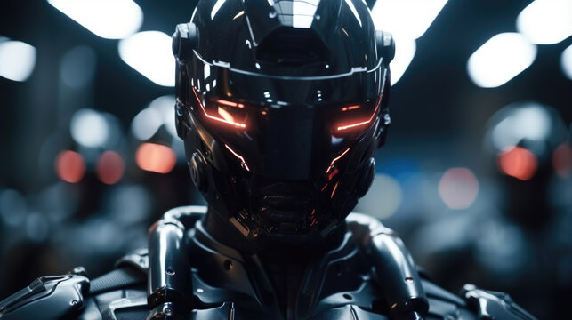 In the depths of a virtual reality training program, a cybersoldier faces off against an army of holographic enemies, showcasing their advanced combat skills and cybernetic prowess.