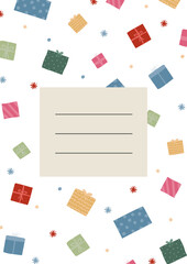 CHRISTMAS CARD. Christmas template. Corporate Christmas card and invitation. Minimalist style transparent background