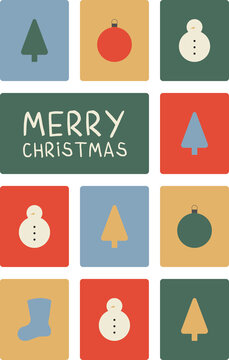 CHRISTMAS CARD. Christmas template. Corporate Christmas card and invitation. Minimalist style transparent background