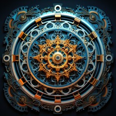 Obraz premium A clock that has gears and gears on it. Generative AI.