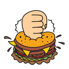 hand punch a burgers