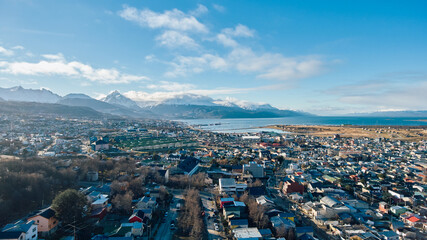 Ushuaia view from a drone