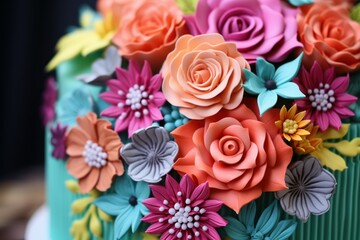 Enticing Cake colorful slice. Sweet food. Generate Ai