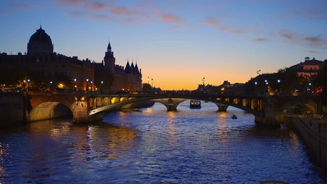 The Bridges over River Seine in Paris at night - travel photography in Paris France
