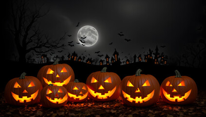 Halloween Stockphotos, Carved Pumpkin, Bats, Haunted House, Moon, October, Autumn