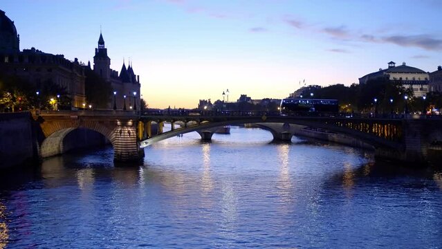 Wonderful view over River Seine in Paris in the evening - travel photography in Paris France