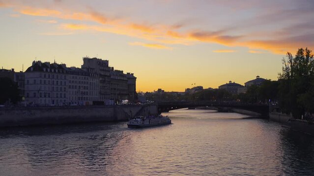 Beautiful evening sunset over the city of Paris - travel photography in Paris France