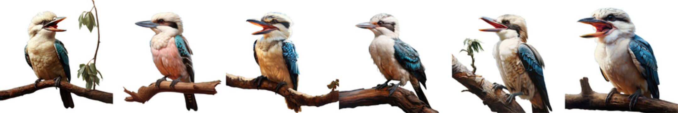 Png Set Clear photograph of a laughing kookaburra transparent background