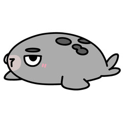 cute seal transparent background vector illustration
