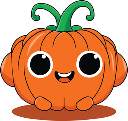 halloween pumpkin with a smile character