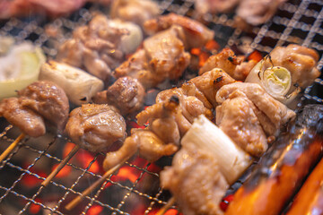 バーベキュー 炭火 お肉 アウトドア 焼く 炎 火