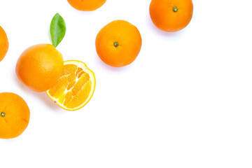Orange fruit on white background.