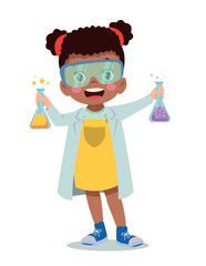 little scientist doing experiments and research