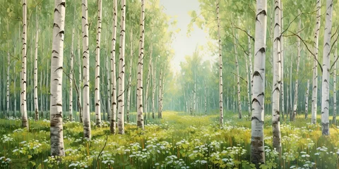  oil painting of birch ,generative AI © VALUEINVESTOR