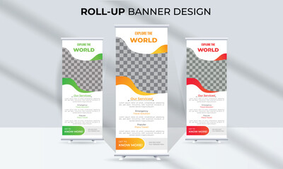 Vector corporate travel flyer design template