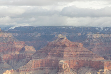 View from the South Rim at Grand Canyon National Park in winter, Arizona, USA