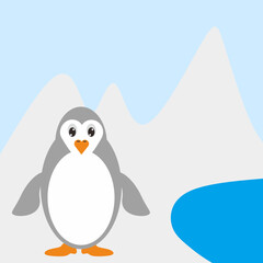 Illustration penguin and background