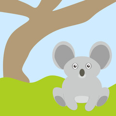 Illustration koala and background