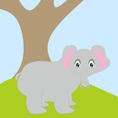 Illustration elephant and background