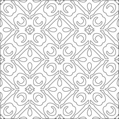 Abstract  background with figures from lines. Black and white texture for web page, textures, card, poster, fabric, textile. Monochrome pattern. Repeating design.